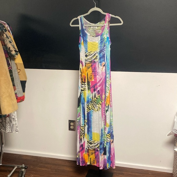 Lynn Ritchie Silver mesh maxi dress size xsmall - Picture 2 of 8